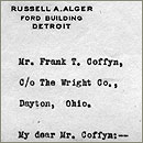 A letter to Frank Coffyn.